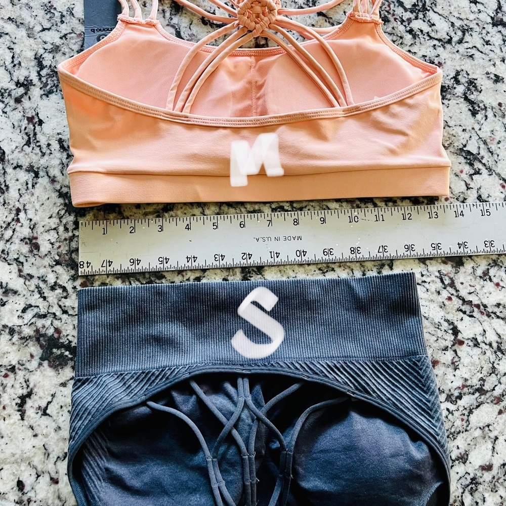MONO B Dragon Braid Straps Racerback Sports Bra PINK / BLACK SZ SMALL MED LARGE - Picture 12 of 15